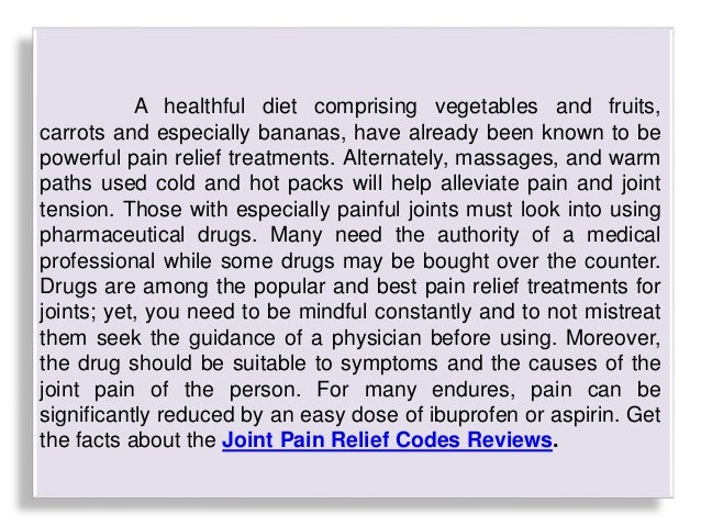 Joint Pain Relief Codes eBook Joint Pain Relief Codes review